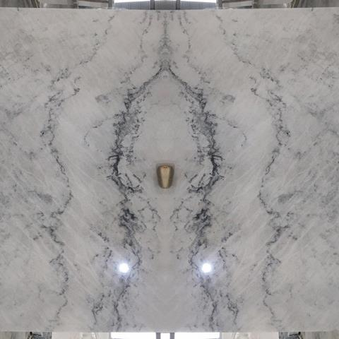Tranh đá đối xứng marble màu xám trắng